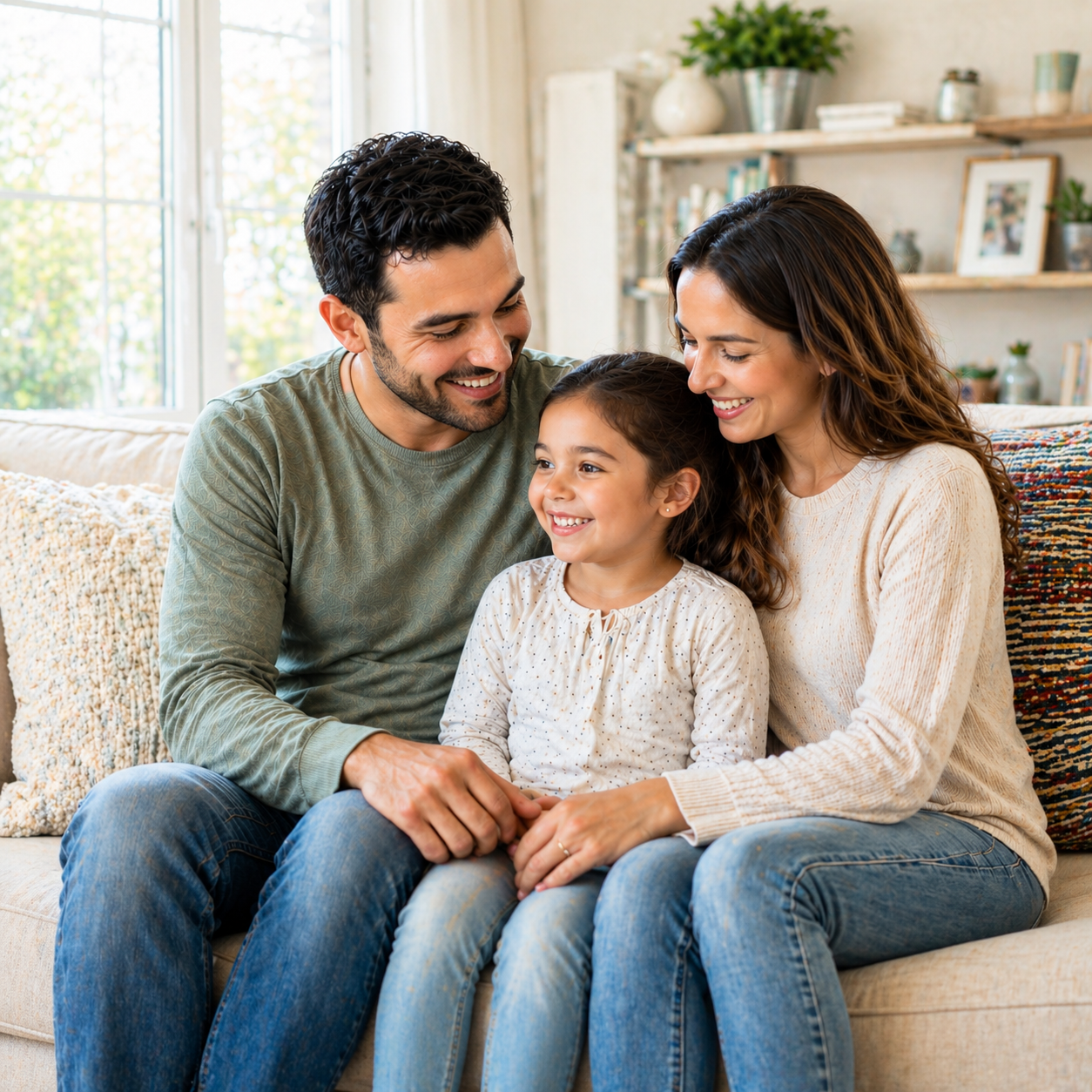 Happy family at home